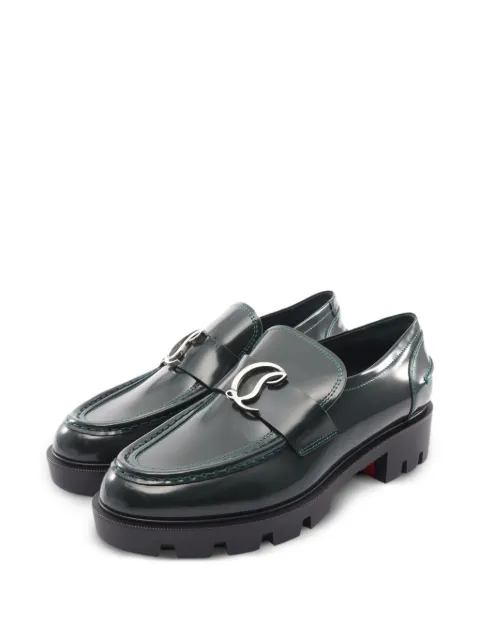 Christian Louboutin Pre-Owned 2010s CL Moc Lug loafers Green 1104425