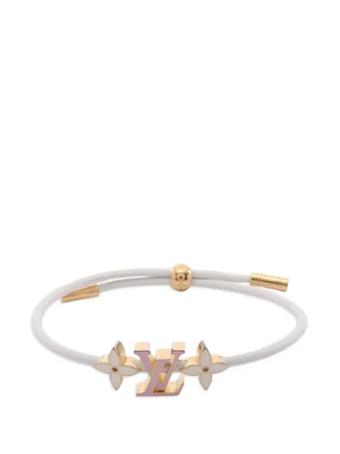 Louis Vuitton Pre-Owned 2010s Crew logo-plaque bracelet Gold 1099813
