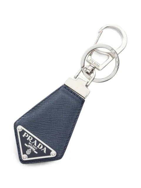 Prada Pre-Owned 2000s logo-plaque keyring Blue 1092372