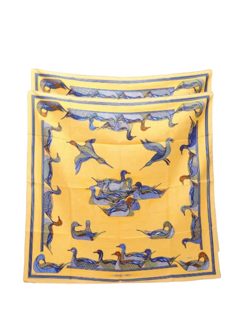 Hermès Pre-Owned 2010s 90 Carré La Mare aux Canards scarf Yellow 1100495