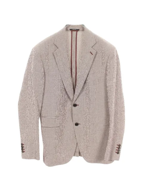 Hermès Pre-Owned 2000s check seersucker blazer Brown 1084439