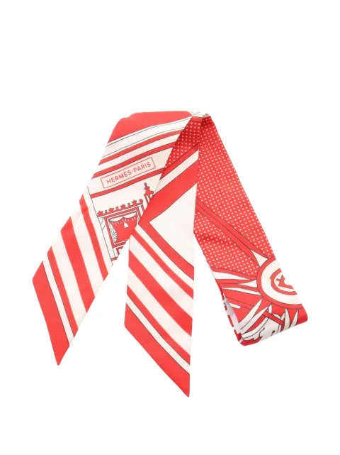 Hermès Pre-Owned 2000s Washington's Carriage ribbon scarf Red 1101383
