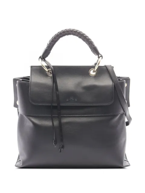 Etro Pre-Owned 2000s braided top-handle leather tote bag Black 1104497