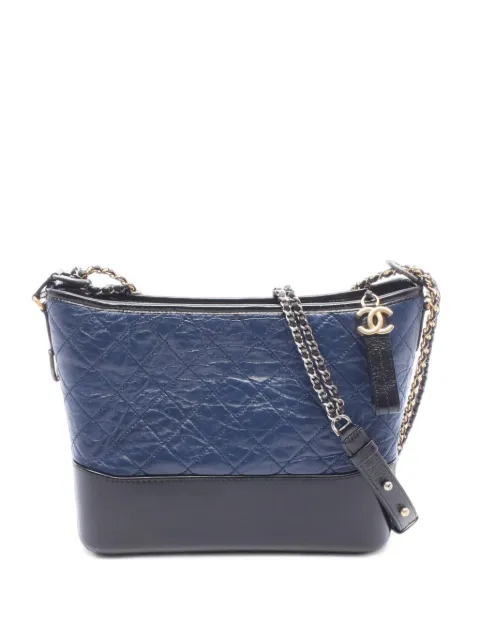 CHANEL Pre-Owned 2018 Gabrielle quilted shoulder bag Blue 110590625260571