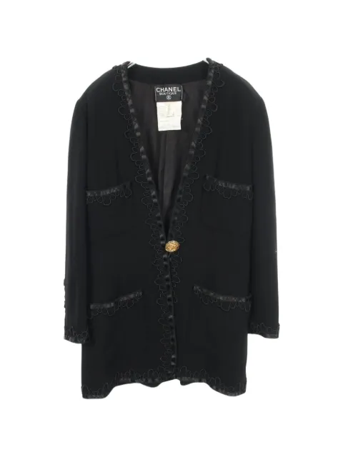 CHANEL Pre-Owned 1986-1988 Cocomark button jacket Black 1100781