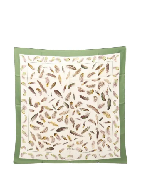 Hermès Pre-Owned 2000s Plumes scarf Green 1100463
