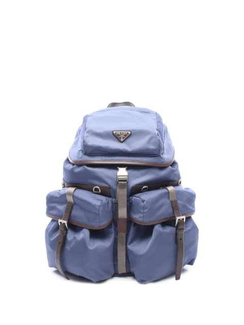 Prada Pre-Owned 2020s Triangle-logo backpack Blue 1098294