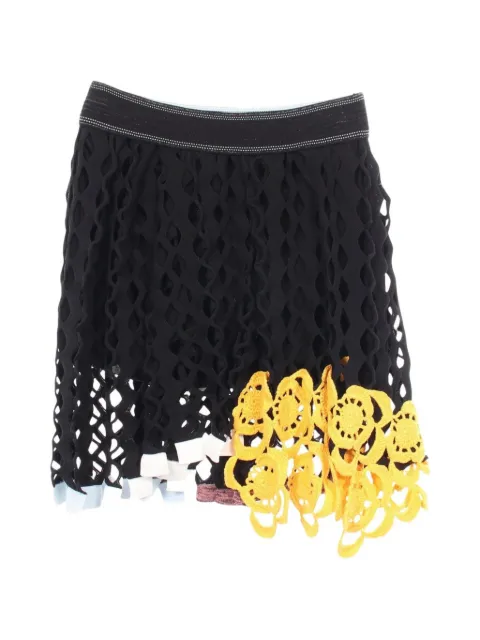 Christian Dior Pre-Owned 2010s crochet-knit mini skirt Black 1102744