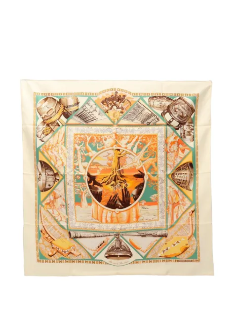 Hermès Pre-Owned 2010s Au Son du Tam-tam scarf Neutrals 1100469