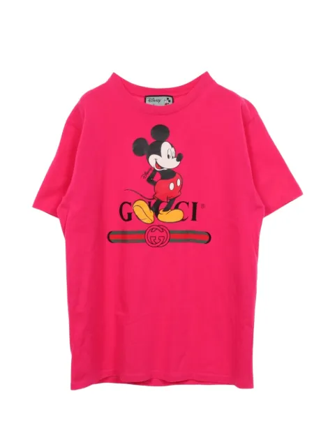 Gucci Pre-Owned x Disney 2010s Mickey Mouse logo-print T-shirt Pink 1102769