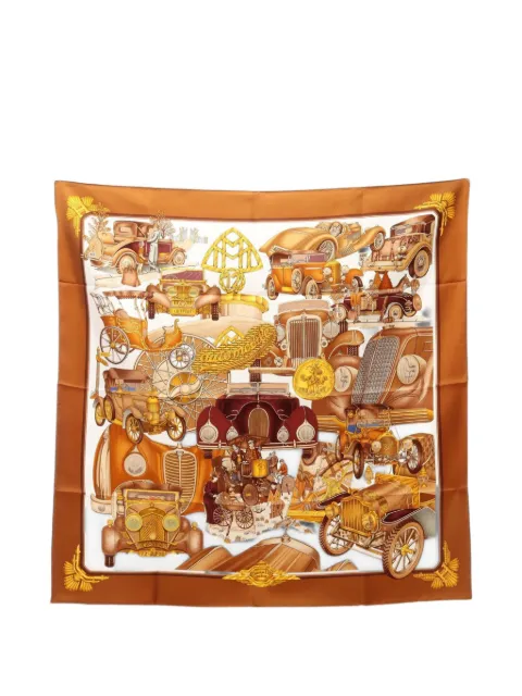 Hermès Pre-Owned 2010s Automobile Carrés scarf Brown 1100493