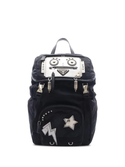 Prada Pre-Owned 2010s robot motif backpack Black 1103581