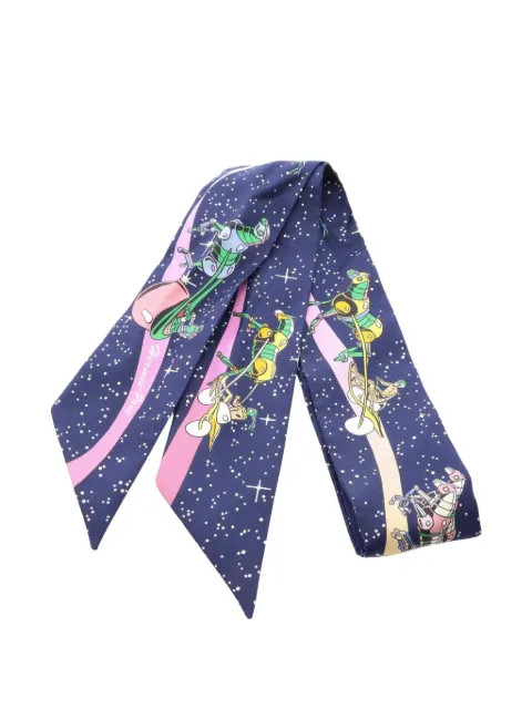 Hermès Pre-Owned 2010s Space Derby scarf Blue 1101651