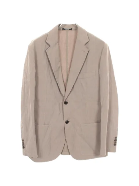 Hermès Pre-Owned 1990-2000s Seersucker button-up jacket Neutrals 1084432