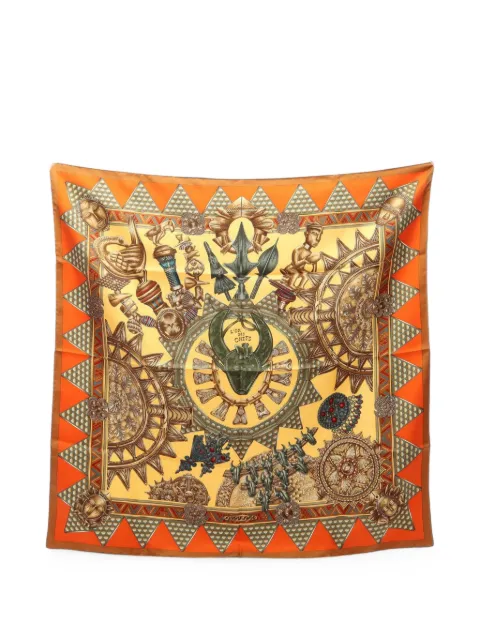 Hermès Pre-Owned 2010s 90 Carré L'Or Des Chefs scarf Yellow 1102724