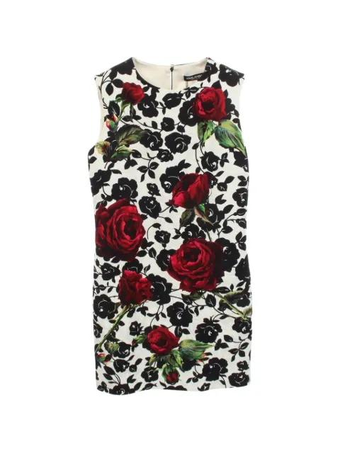 Dolce & Gabbana Pre-Owned 2010s floral-print sleeveless mini dress White 1102926