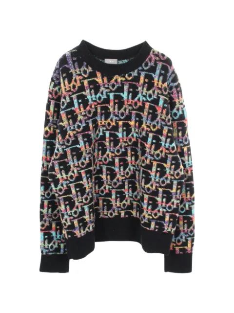 Christian Dior Pre-Owned 2010s Oblique knit sweater Black 1101613