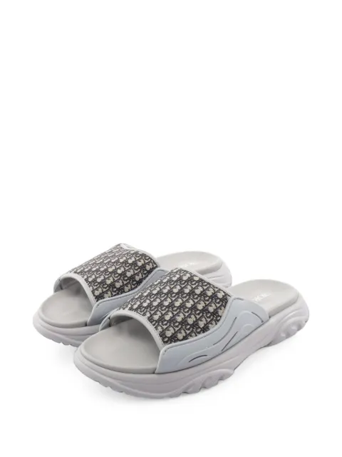 Christian Dior Pre-Owned 2010s Oblique slide sandals Grey 1102934