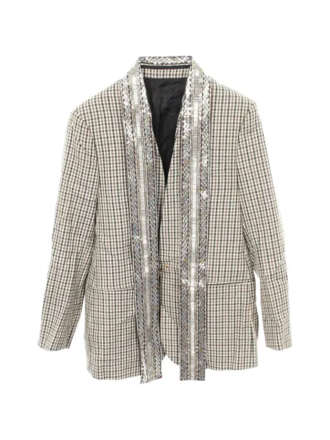 Louis Vuitton Pre-Owned 2020s checked embellished blazer Neutrals 1104294