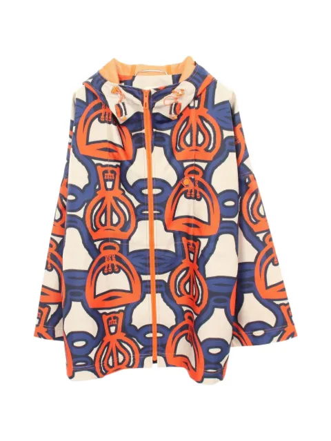 Hermès Pre-Owned 2010s Fantaisie d'Etriers hooded jacket Neutrals 1100824