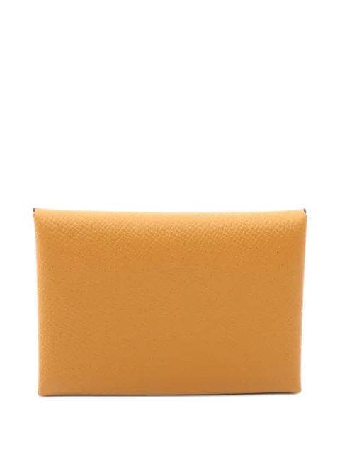 Hermès Pre-Owned 2026 Calvi Duo coin purse Brown 1104096G