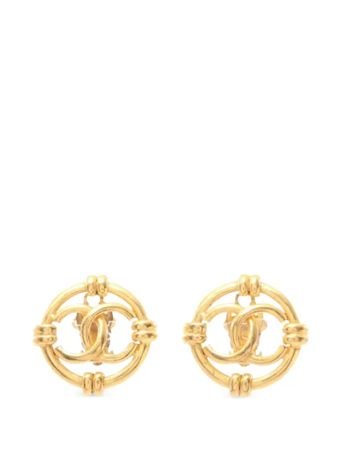 CHANEL Pre-Owned CC-logo earrings Gold 1098376