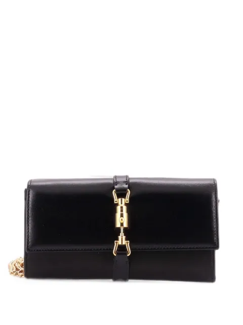 Gucci Pre-Owned Jackie 1961 Continental Chain Wallet Leather crossbody bag Black XEN69RMVJUN5925O