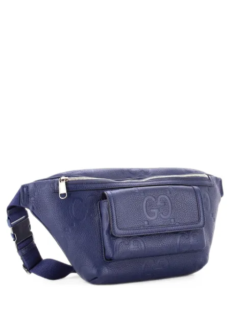 Gucci Pre-Owned Front Pocket Jumbo GG Embossed Leather belt bag Blue X5NJR58061ROYZXR