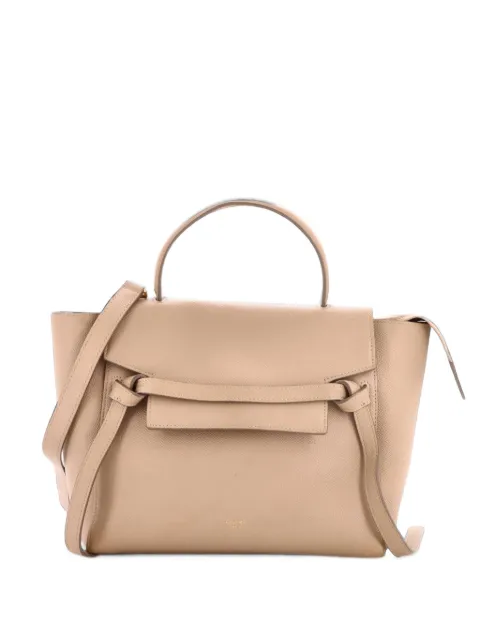 Celine Pre-Owned Belt Bag Textured Leather Micro satchel Neutrals UXR11YYRBM4YRLW9