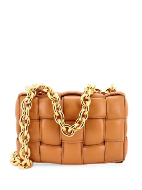 Bottega Veneta Pre-Owned Cassette Chain Padded Maxi Intrecciato Leather crossbody bag Brown PDEKZD528KHRLEHC