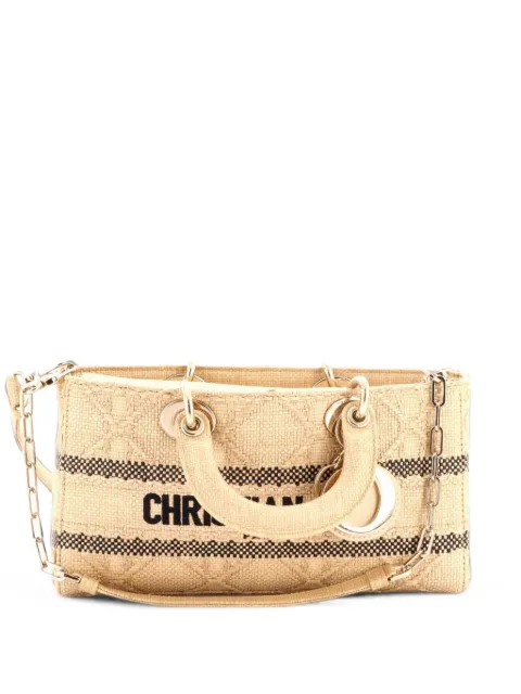 Christian Dior Pre-Owned Lady D-Joy Bag Cannage Embroidered Raffia Medium tote bag Black H2Y32XHSRDJ8CXMN