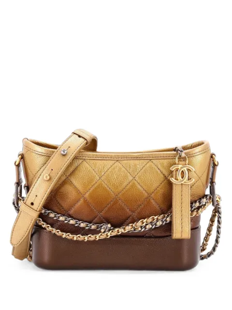 CHANEL Pre-Owned Gabrielle Quilted Ombre Goatskin Small hobo bag Gold NYG9HPD2G55THT3Y