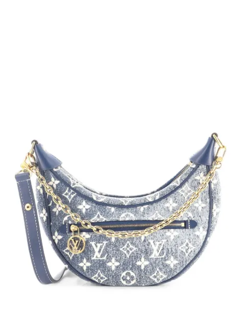 Louis Vuitton Pre-Owned Loop Handbag Monogram Jacquard Denim hobo bag Blue NKCMB44NEPIG0CLT