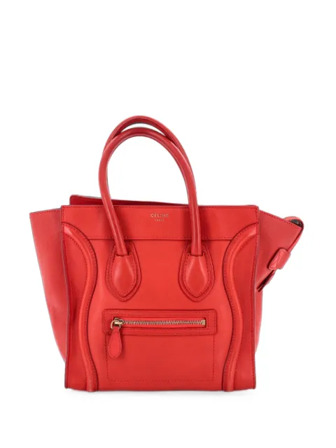 Celine Pre-Owned Luggage Bag Smooth Leather Micro tote bag Red FHBSNM0MT916FU15