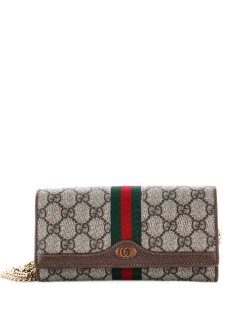 Gucci Pre-Owned Ophidia Chain Wallet GG Coated Canvas crossbody bag Brown FR591QX2HGLTYAV7