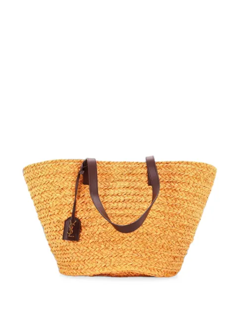 Saint Laurent Pre-Owned Panier Basket Shopper Raffia Medium bucket bag Brown TDV5IL7PRXGZ45C1