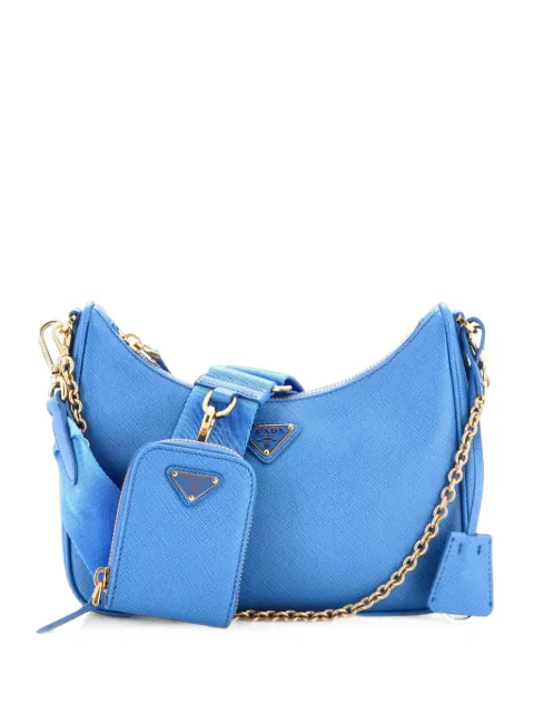 Prada Pre-Owned Re-Edition 2005 Shoulder Bag Saffiano Leather Small crossbody bag Blue DTQSV8112DDIWB1F