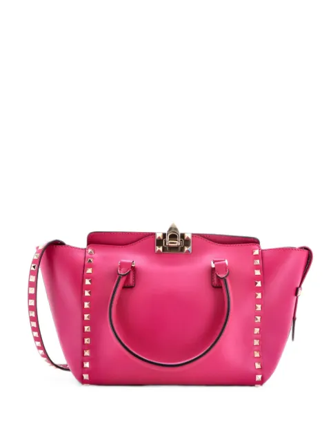 Valentino Garavani Pre-Owned Rockstud Rigid Leather Small tote bag Pink LL35QIHRQA1UACTF