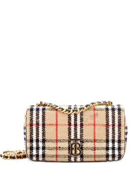 Burberry Pre-Owned Lola Vintage Check Tweed Small shoulder bag Neutrals E43GE6G0DAETX6AL