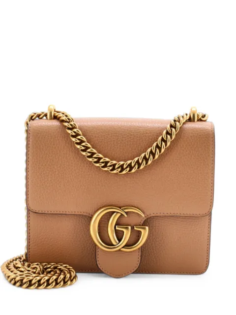 Gucci Pre-Owned GG Marmont Chain Leather Small shoulder bag Neutrals KO588FMW8UJ66M14