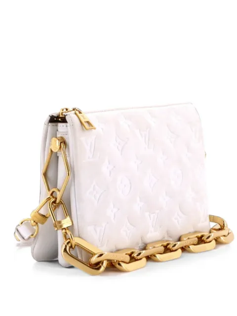 Louis Vuitton Pre-Owned Coussin Bag Monogram Embossed Lambskin BB crossbody bag White L3ZR0UMDV0U5D07H