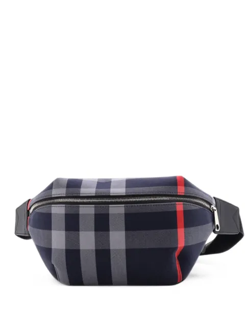 Burberry Pre-Owned Sonny House Check Canvas belt bag Blue SIJNLCH7ABNE018K