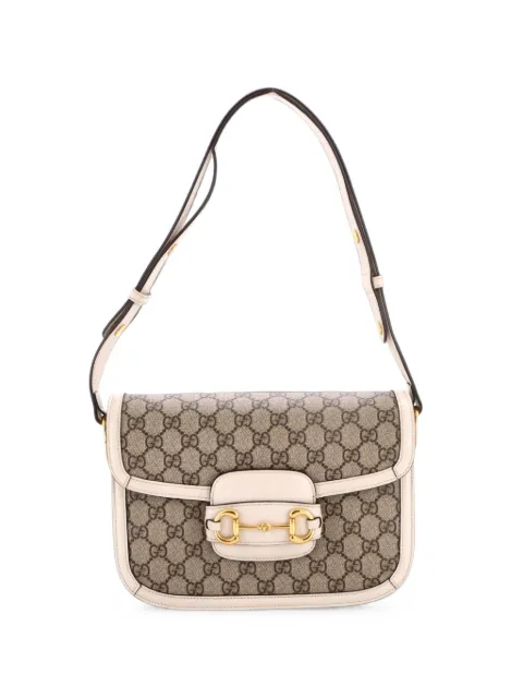 Gucci Pre-Owned Horsebit 1955 Shoulder Bag GG Coated Canvas with Leather Small crossbody bag Brown 913OLEFKHFIA21DO
