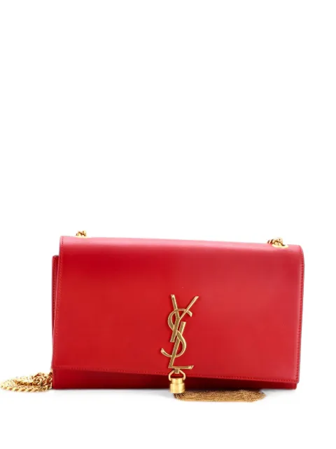 Saint Laurent Pre-Owned Classic Monogram Tassel Leather Medium crossbody bag Red B42BWCNTCFJYEX0H