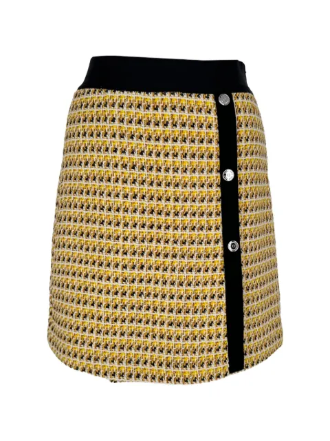 Maje Tweed pattern mini skirt Yellow RFCPUGBCL788736W