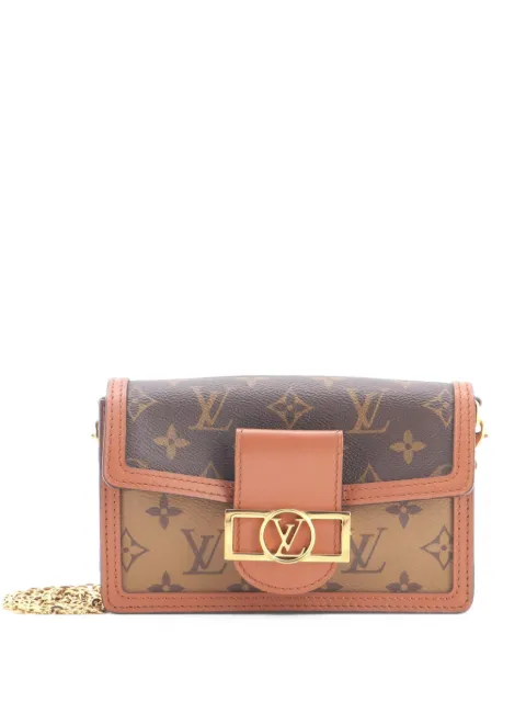 Louis Vuitton Pre-Owned Dauphine Chain Wallet Reverse Monogram Canvas clutch bag Brown IPAVALKQW22FIJ47
