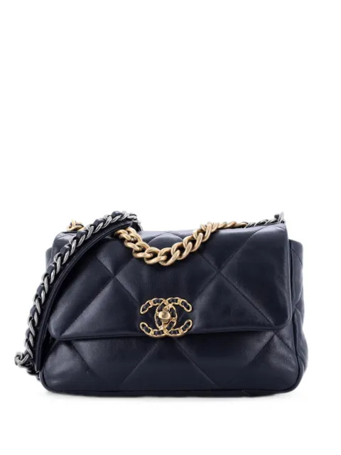 CHANEL Pre-Owned 19 Flap Bag Quilted Leather Medium crossbody bag Blue 5LAFDZ3REECM127H