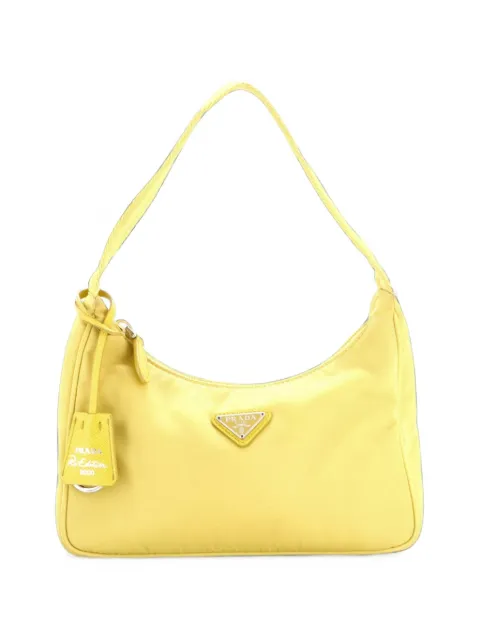 Prada Pre-Owned Re-Edition 2000 Tessuto Mini hobo bag Yellow ALM41XOMRDP3F7K0