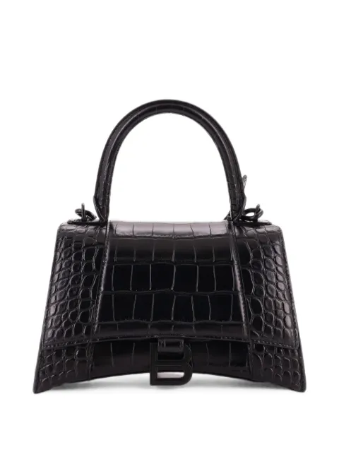 Balenciaga Pre-Owned Hourglass Top Handle Bag Crocodile Embossed Leather Small crossbody bag Black YLD8RNJOAEN4LHN9