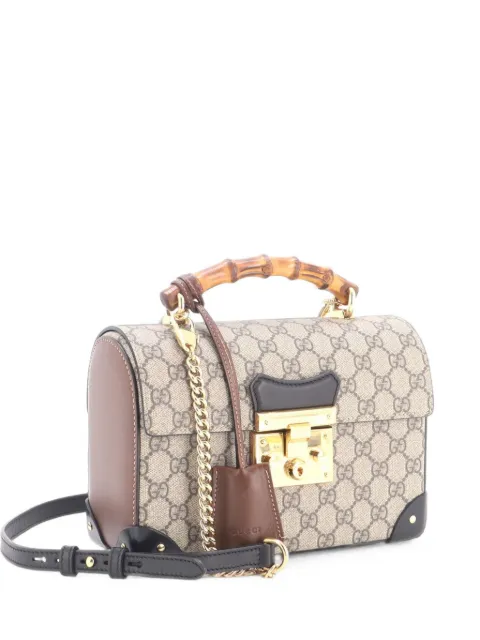 Gucci Pre-Owned Padlock Bamboo GG Coated Canvas Small shoulder bag Brown YMMOWFMSIXECKYYE